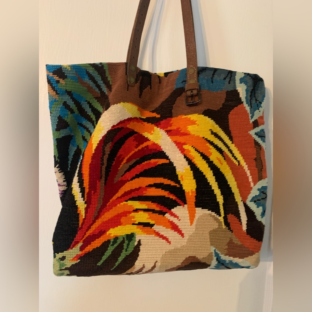 Handmade French tapestry tote